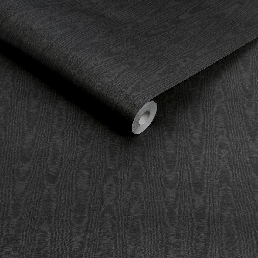 142361 Moire Charcoal Wallpaper by Graham & Brown