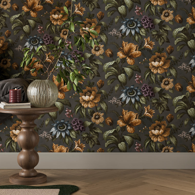142535 Gardinia Charcoal Wallpaper by Superfresco Easy