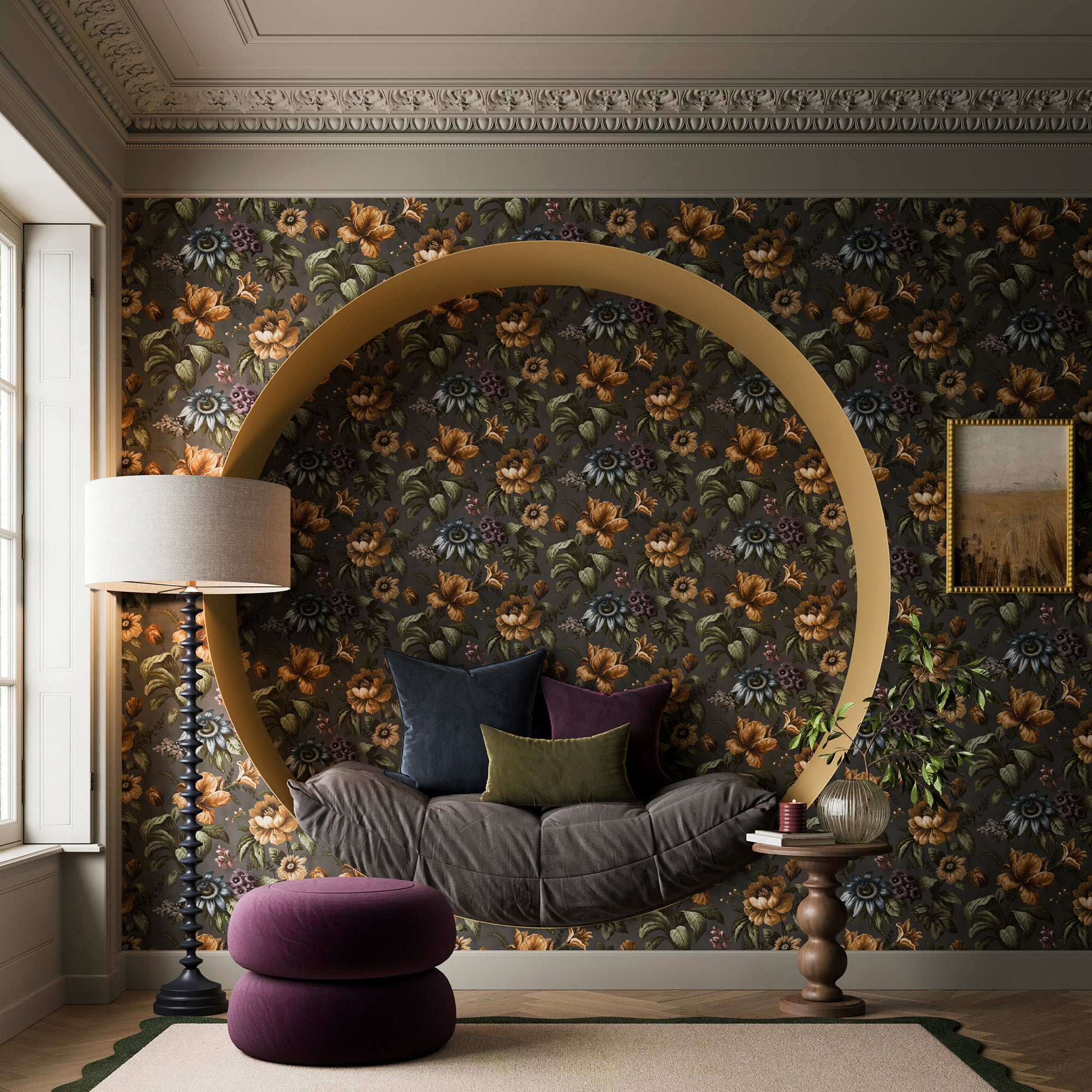 142535 Gardinia Charcoal Wallpaper by Superfresco Easy