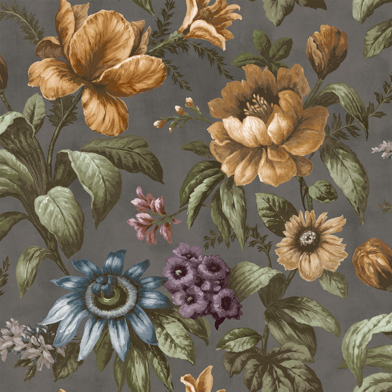 142535 Gardinia Charcoal Wallpaper by Superfresco Easy