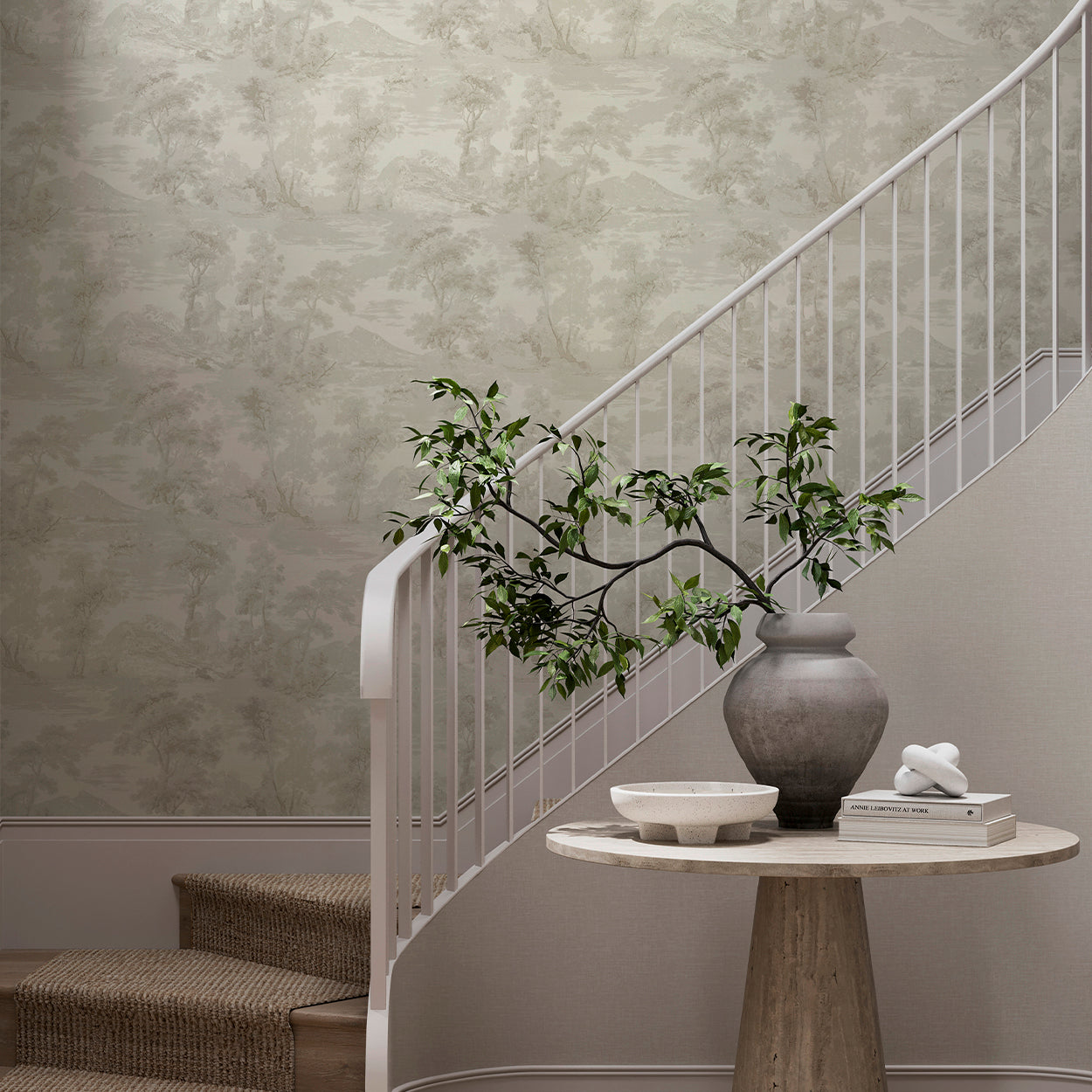 143028 Shibui Forest Earth Greige Threadscape Wallpaper by Boutique