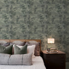143029 Shibui Forest Laurel Khaki/Olive Threadscape Wallpaper by Boutique