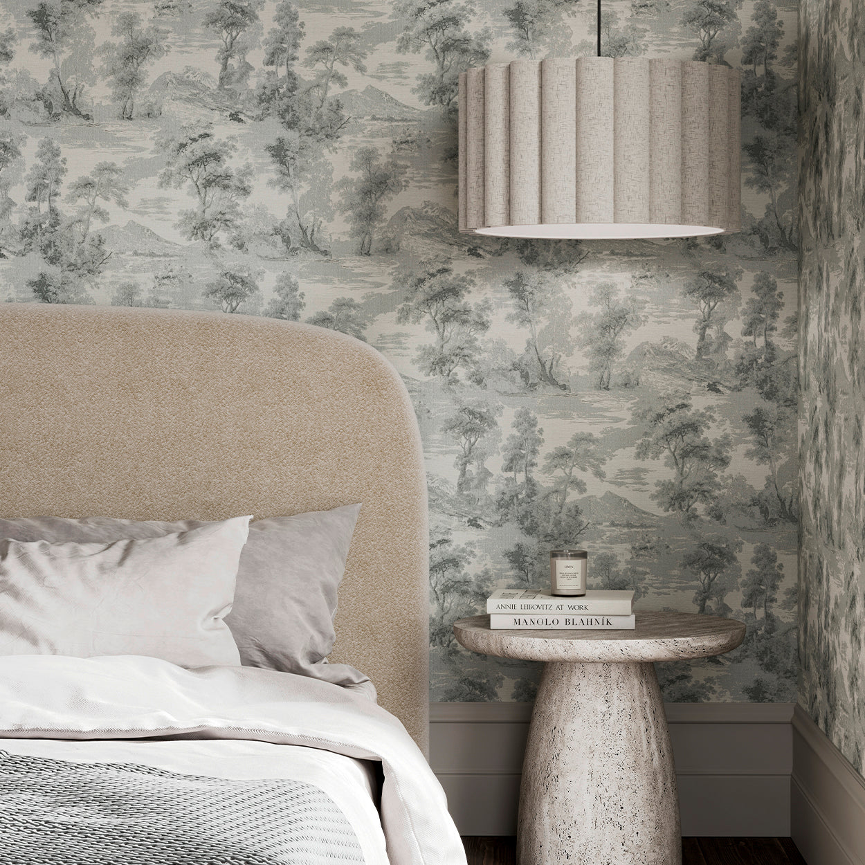 143030 Shibui Forest Shadow Dark Grey Threadscape Wallpaper by Boutique