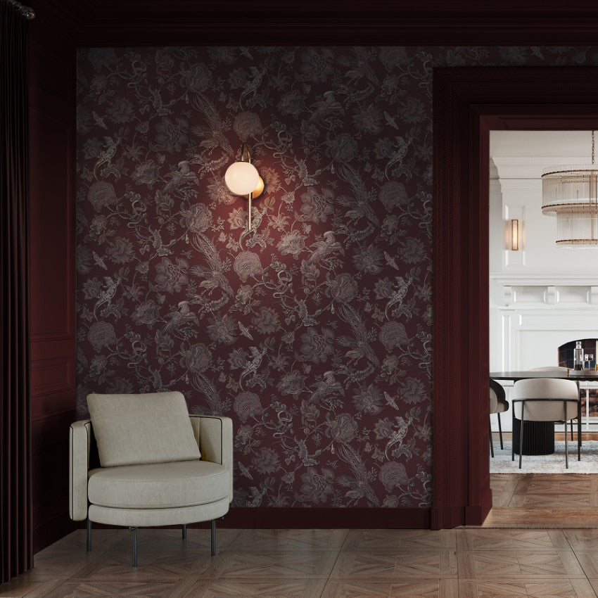 143237 Eternal Weave Damson Wallpaper by Graham & Brown