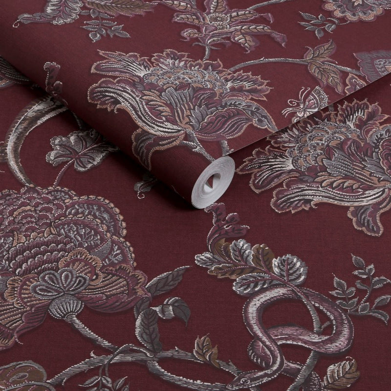 143237 Eternal Weave Damson Wallpaper by Graham & Brown