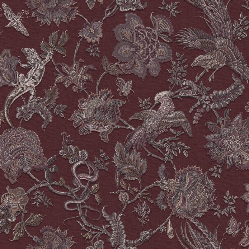 143237 Eternal Weave Damson Wallpaper by Graham & Brown