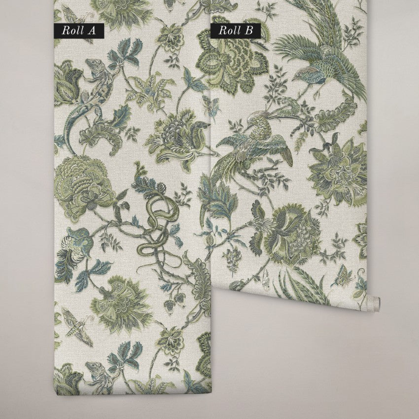 143239 Eternal Weave Sage Wallpaper by Graham & Brown