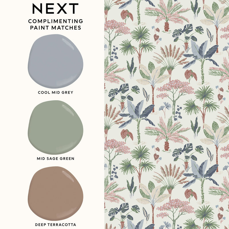 143284 Oasis Palm Pastel Wallpaper by Next
