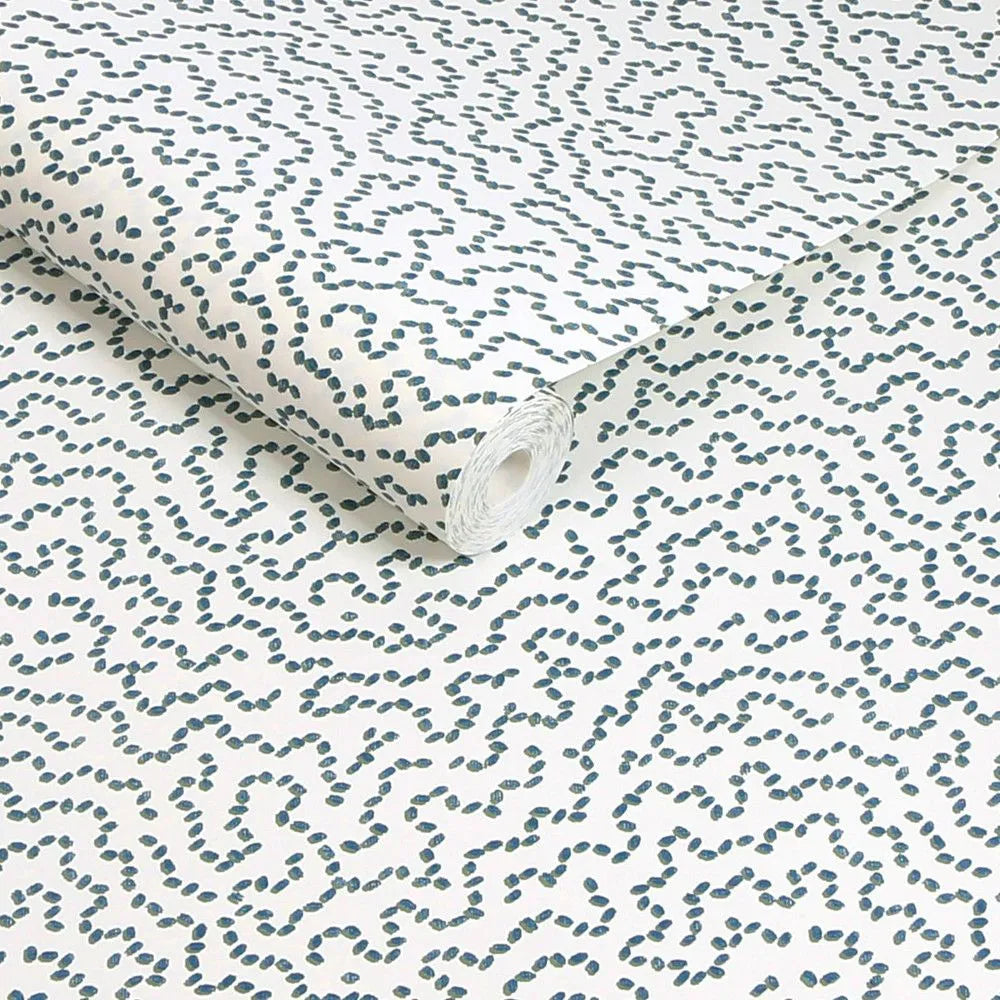 Wiggle Geo Blue Wallpaper by Next