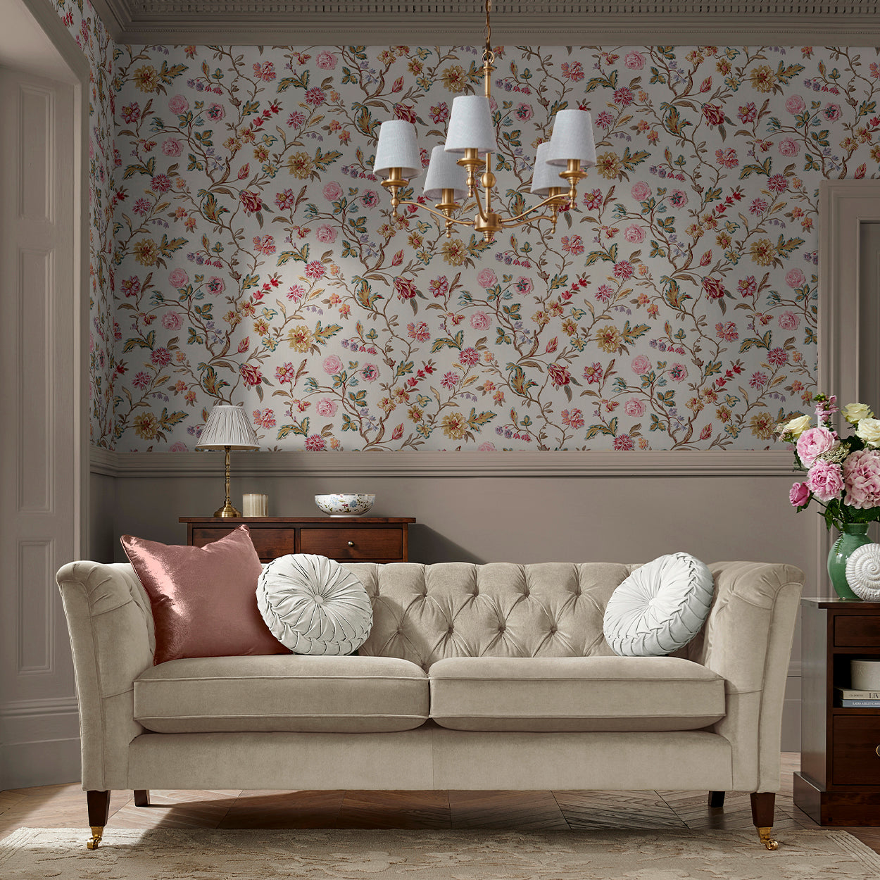 Lingmell Trail Pale Sable Wallpaper by Laura Ashley