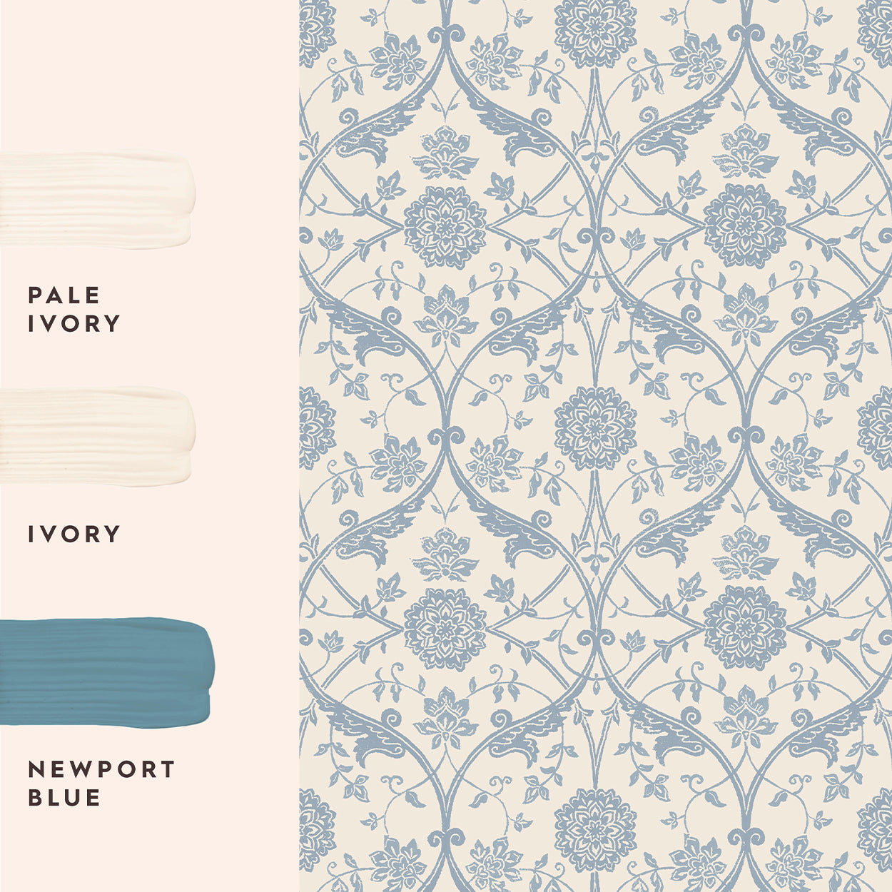 Endale Trellis Newport Blue Wallpaper by Laura Ashley