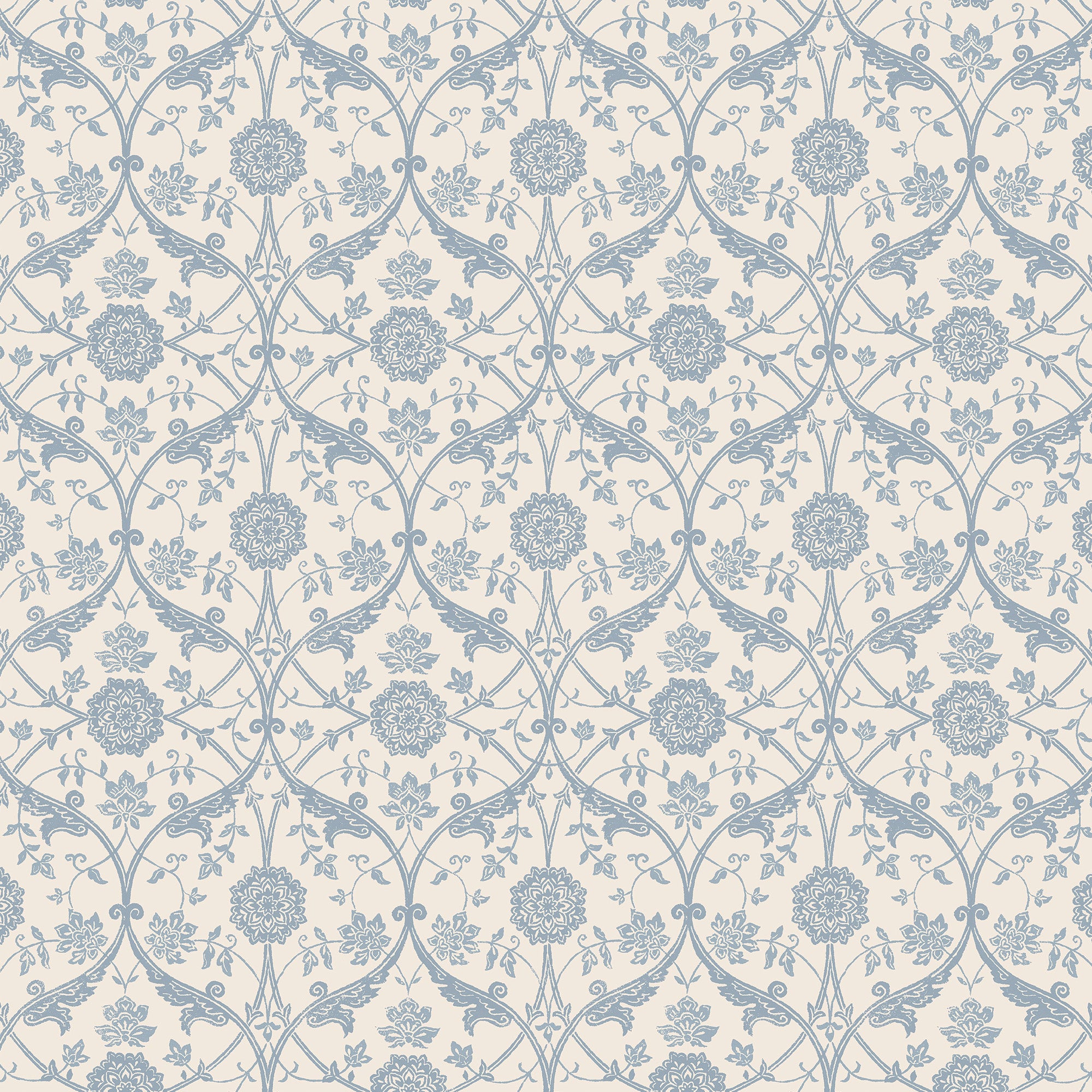 Endale Trellis Newport Blue Wallpaper by Laura Ashley