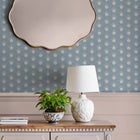 Semington Floral Geo Newport Blue Wallpaper by Laura Ashley