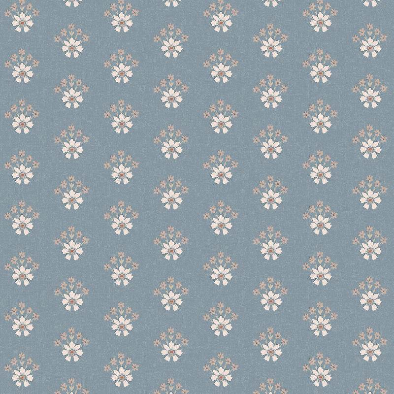 Semington Floral Geo Newport Blue Wallpaper by Laura Ashley