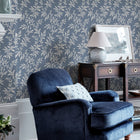 Paxford Leaves Dark Seaspray Wallpaper by Laura Ashley