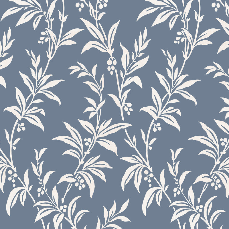 Paxford Leaves Dark Seaspray Wallpaper by Laura Ashley