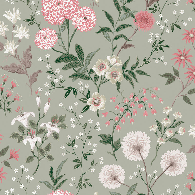 Otterham Garden Pistachio Wallpaper by Laura Ashley