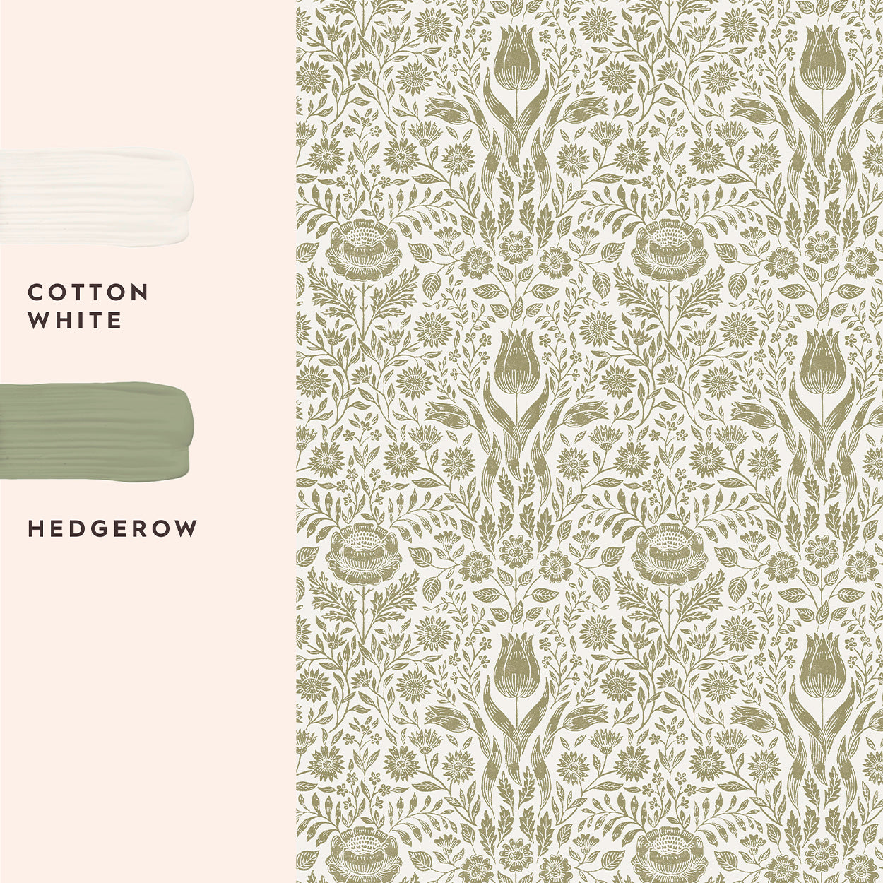 Ashstead Damask Hedgerow Wallpaper by Laura Ashley