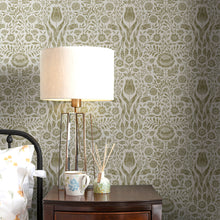 Ashstead Damask Hedgerow Wallpaper by Laura Ashley