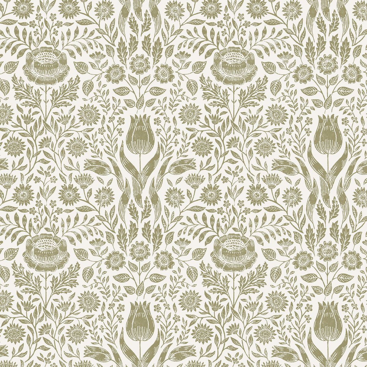 Ashstead Damask Hedgerow Wallpaper by Laura Ashley