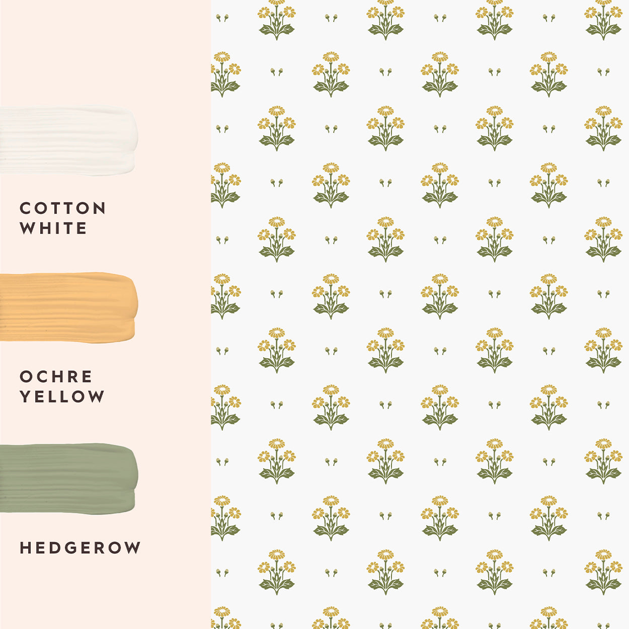 Harthill Daisy Ochre Yellow Wallpaper by Laura Ashley