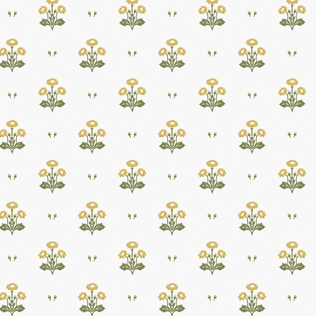 Harthill Daisy Ochre Yellow Wallpaper by Laura Ashley