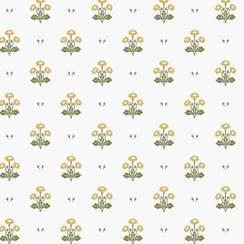 Harthill Daisy Ochre Yellow Wallpaper by Laura Ashley