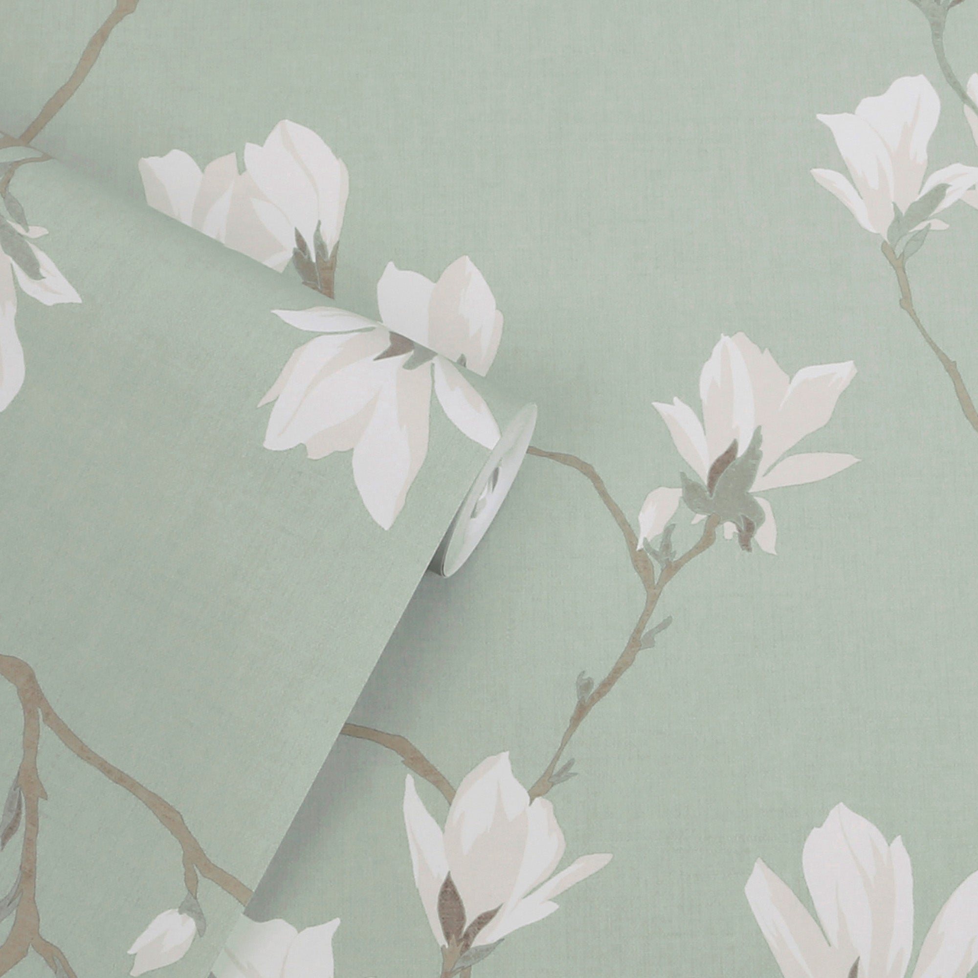 Magnolia Grove Pale Eau De Nil Wallpaper by Laura Ashley