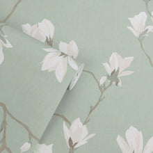 Magnolia Grove Pale Eau De Nil Wallpaper by Laura Ashley