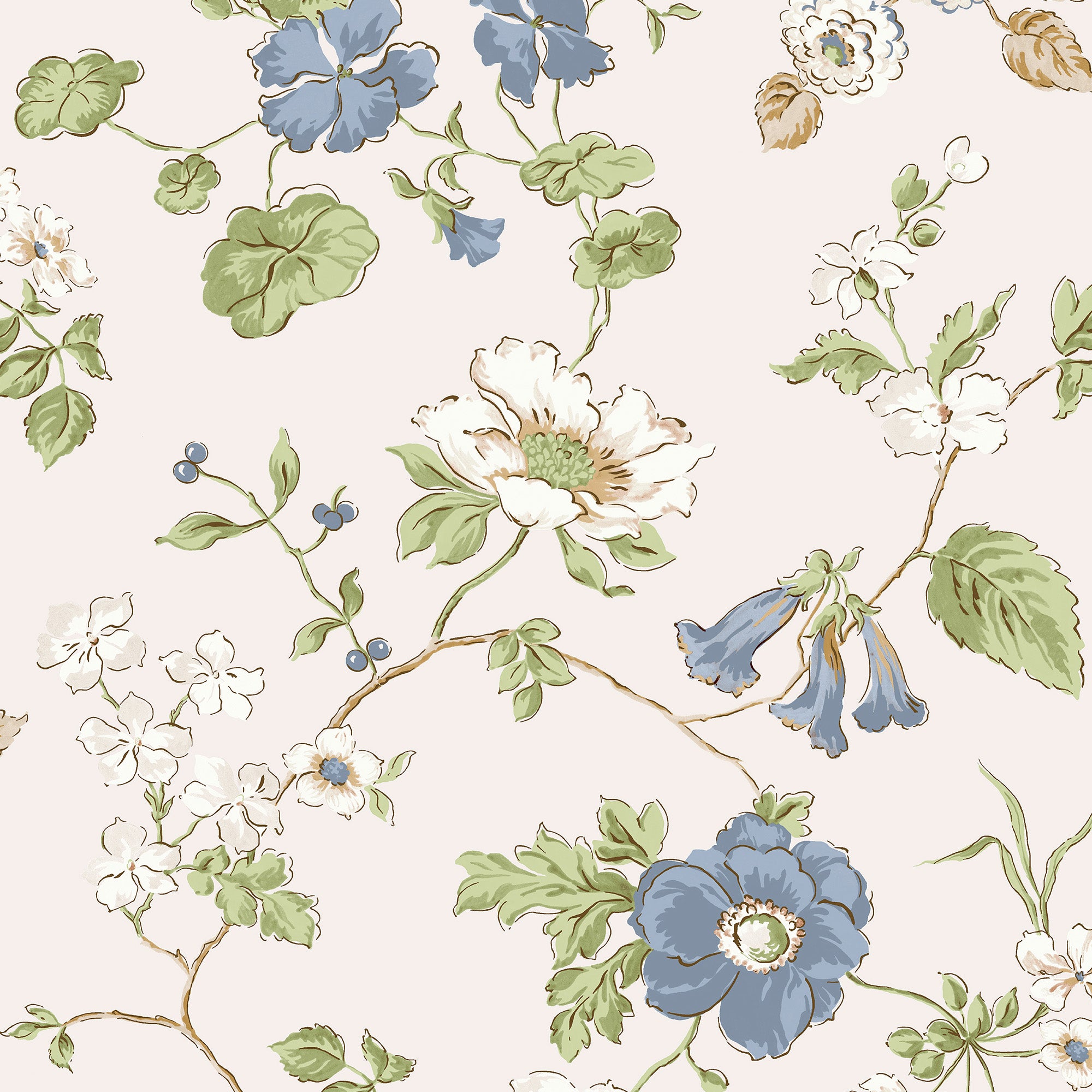 Pennywell Grove Chalk Blue Wallpaper by Laura Ashley