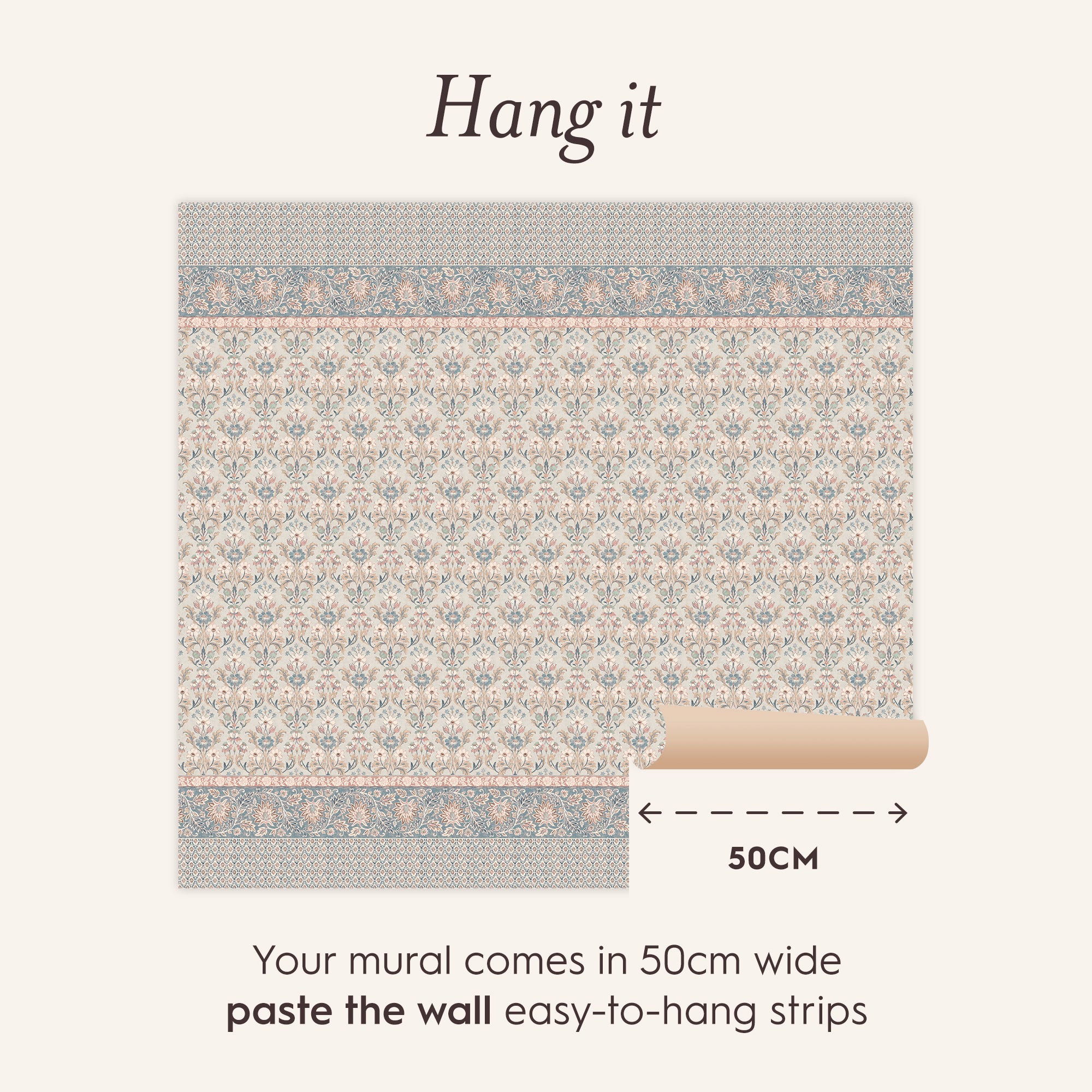 143339 Semington Multi/Plaster Pink Mural Mural by Laura Ashley