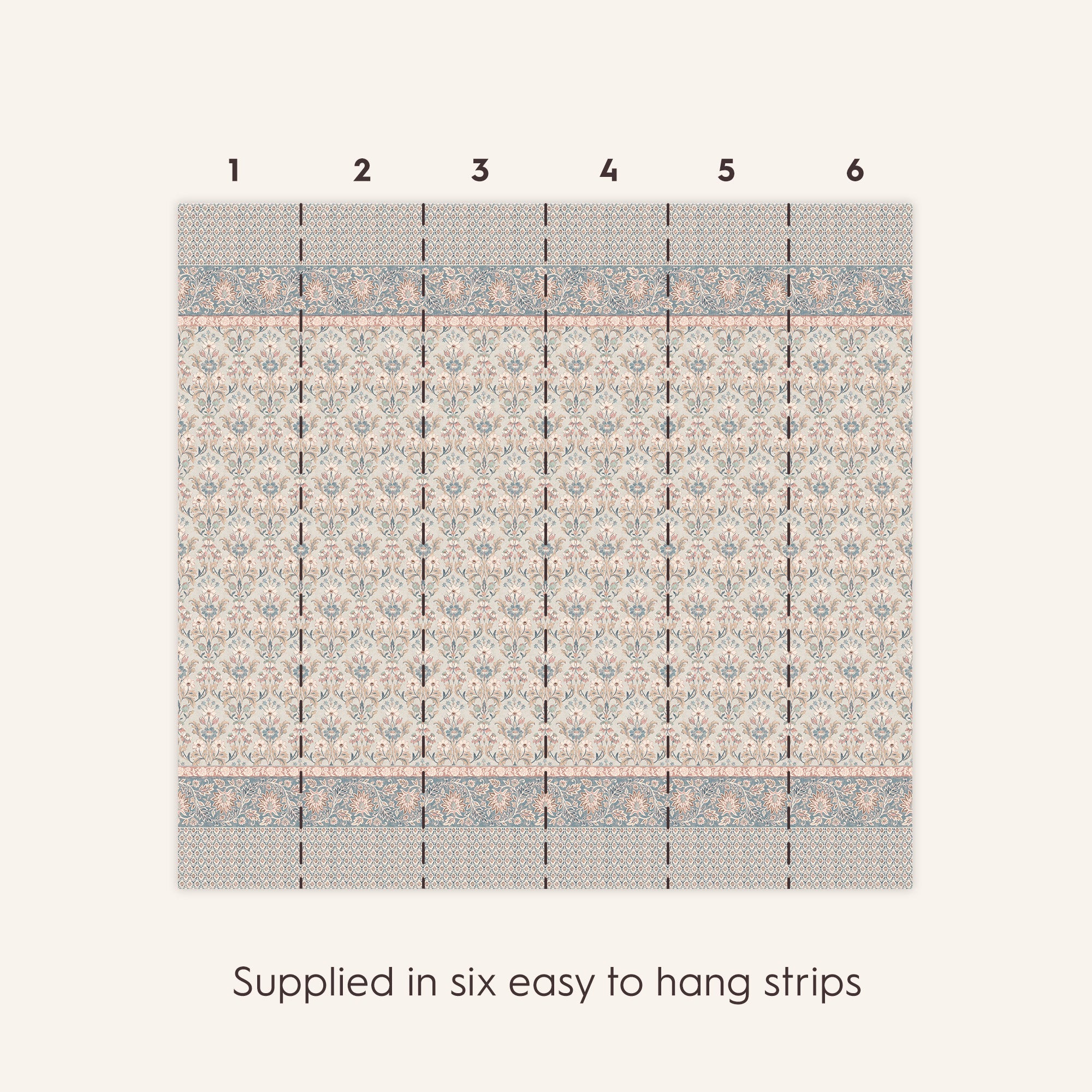 143339 Semington Multi/Plaster Pink Mural Mural by Laura Ashley