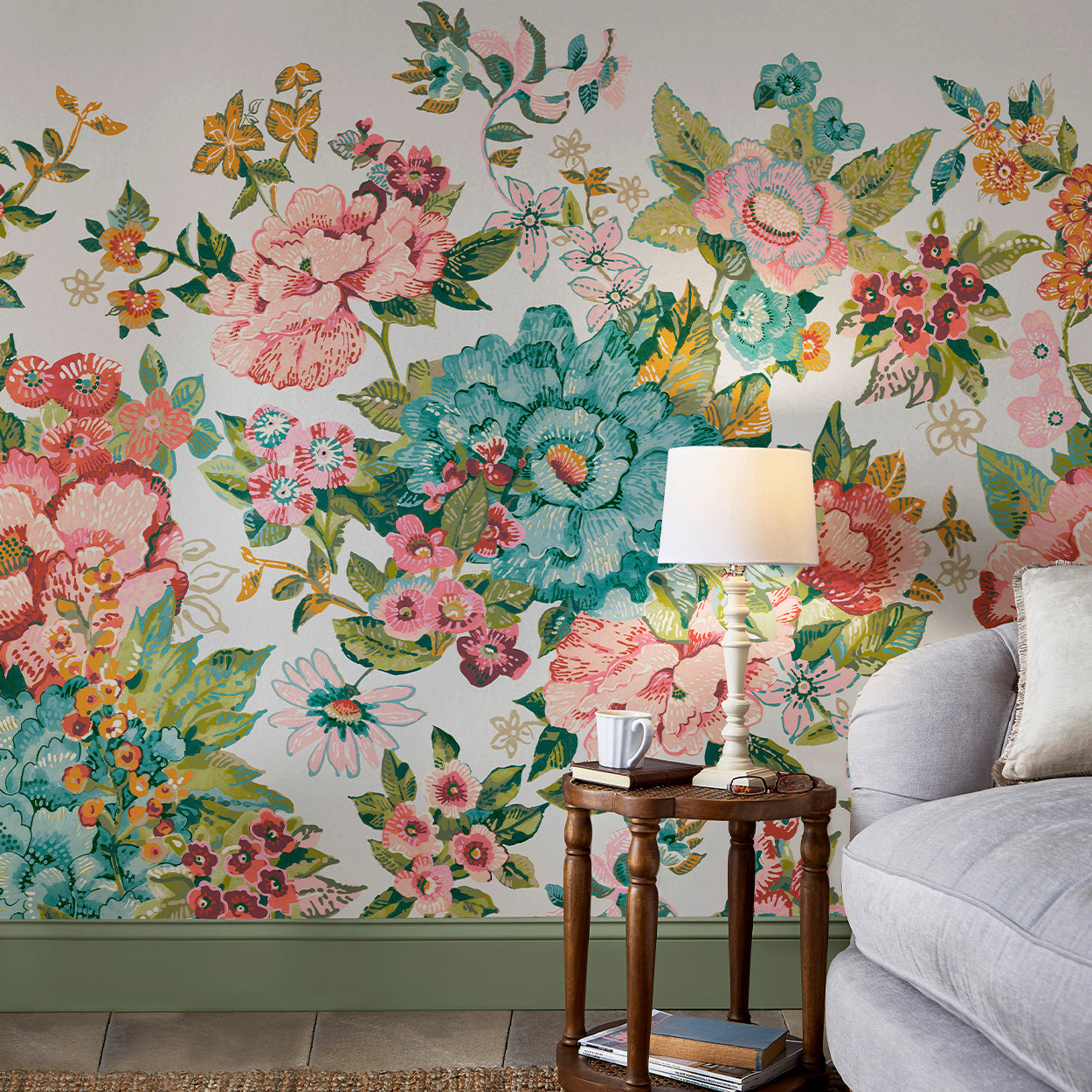 143348 Lavington Blooms Multi Mural Mural by Laura Ashley