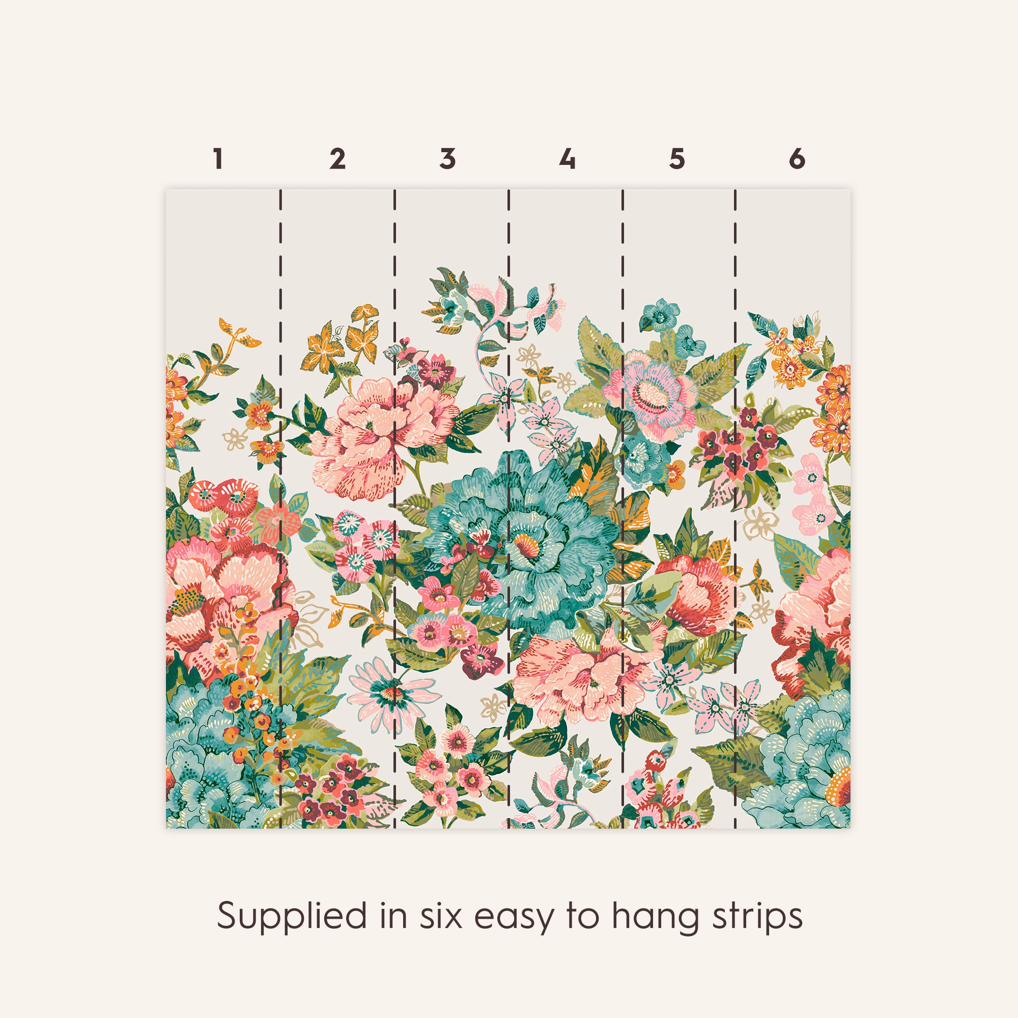 143348 Lavington Blooms Multi Mural Mural by Laura Ashley