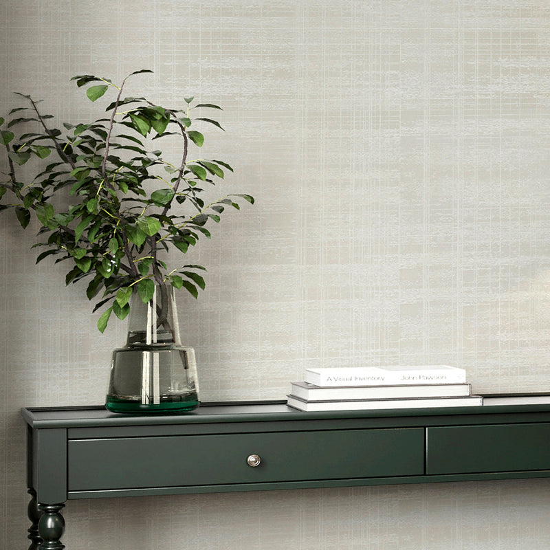 143414 Lamont Weave Pearl White Threadscape Wallpaper by Boutique