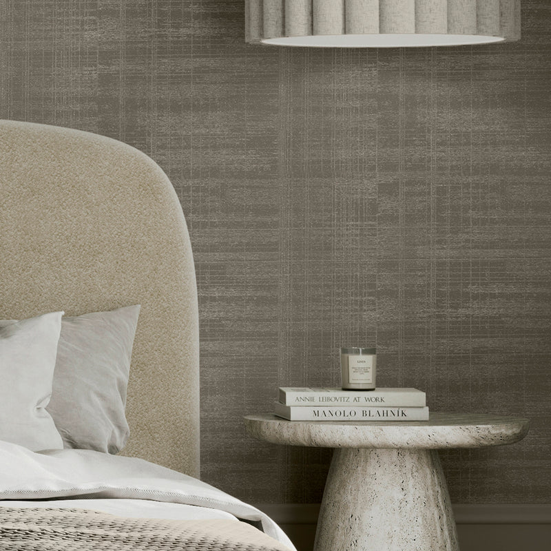 143415 Lamont Weave Shadow Dark Grey Threadscape Wallpaper by Boutique