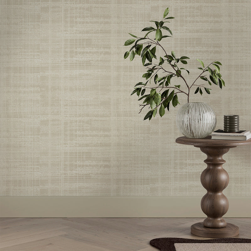 143417 Lamont Weave Sand Beige Threadscape Wallpaper by Boutique