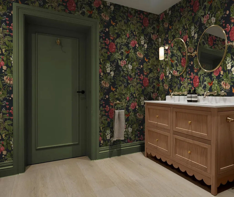 143505 Bodnant Garden Navy Wallpaper by Graham & Brown