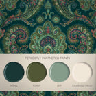 143515 Paisley Tapestry Petrol Wallpaper by Graham & Brown