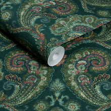 143515 Paisley Tapestry Petrol Wallpaper by Graham & Brown