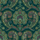 143515 Paisley Tapestry Petrol Wallpaper by Graham & Brown