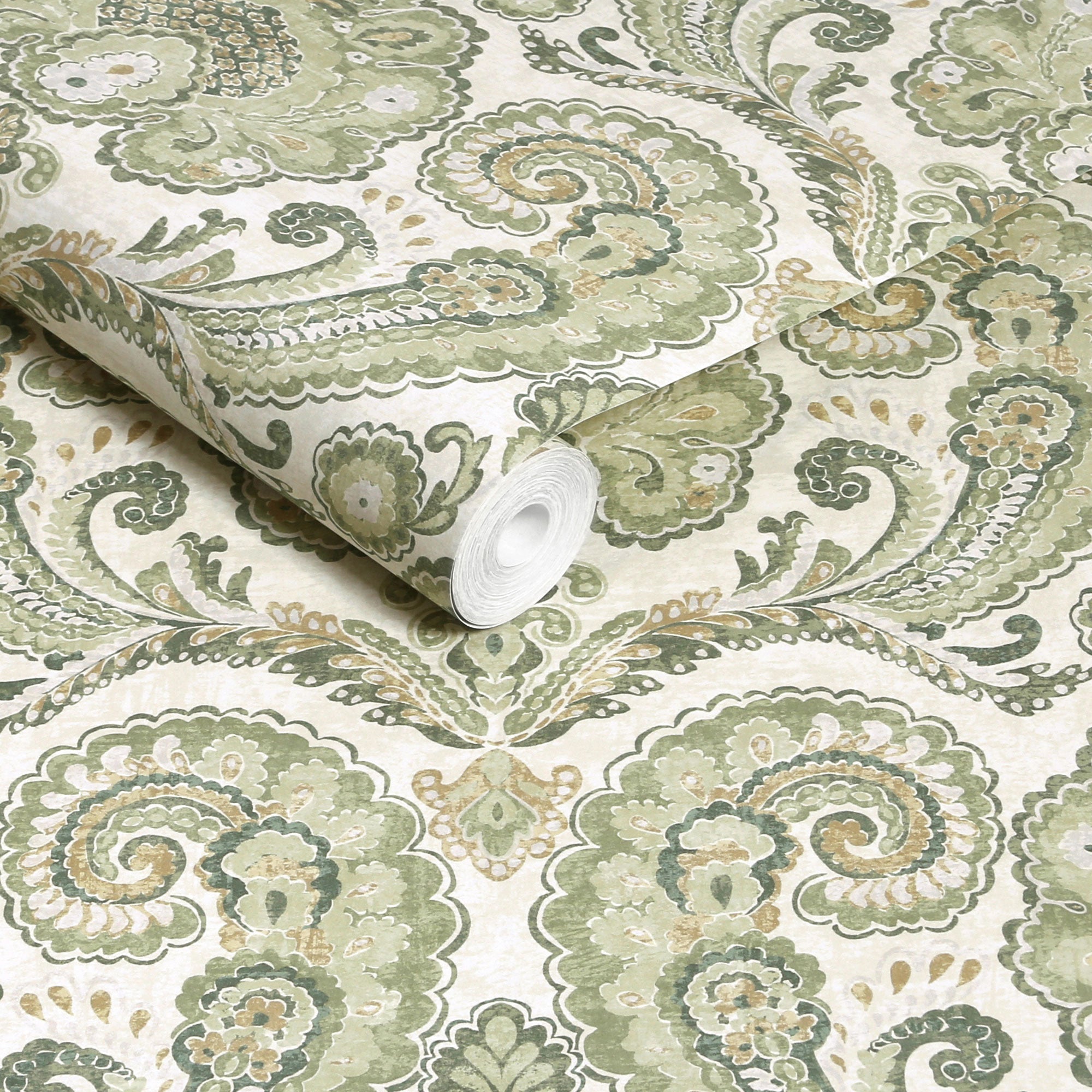 143517 Paisley Tapestry Linen Wallpaper by Graham & Brown