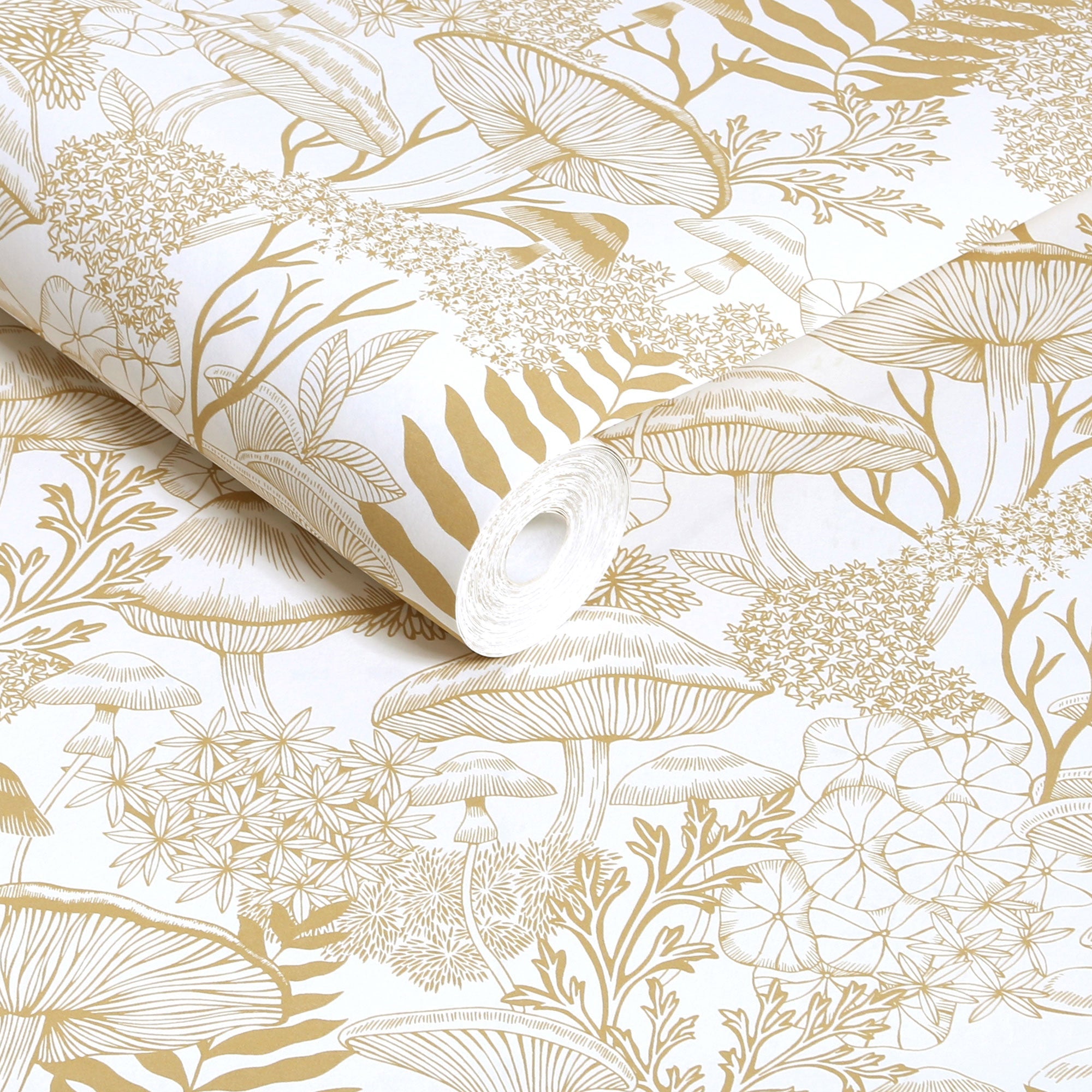 143530 Fungi Folklore Crème Brûlée Wallpaper by Graham & Brown