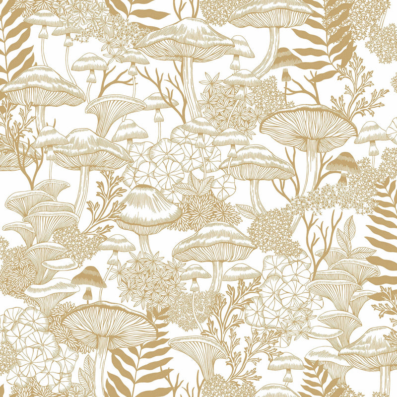 143530 Fungi Folklore Crème Brûlée Wallpaper by Graham & Brown