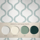 143532 Laurel Leaf Trellis Mist Wallpaper by Graham & Brown