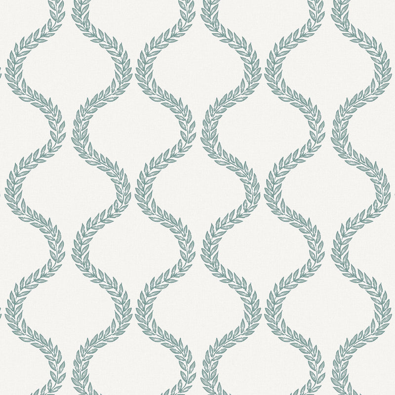 143532 Laurel Leaf Trellis Mist Wallpaper by Graham & Brown