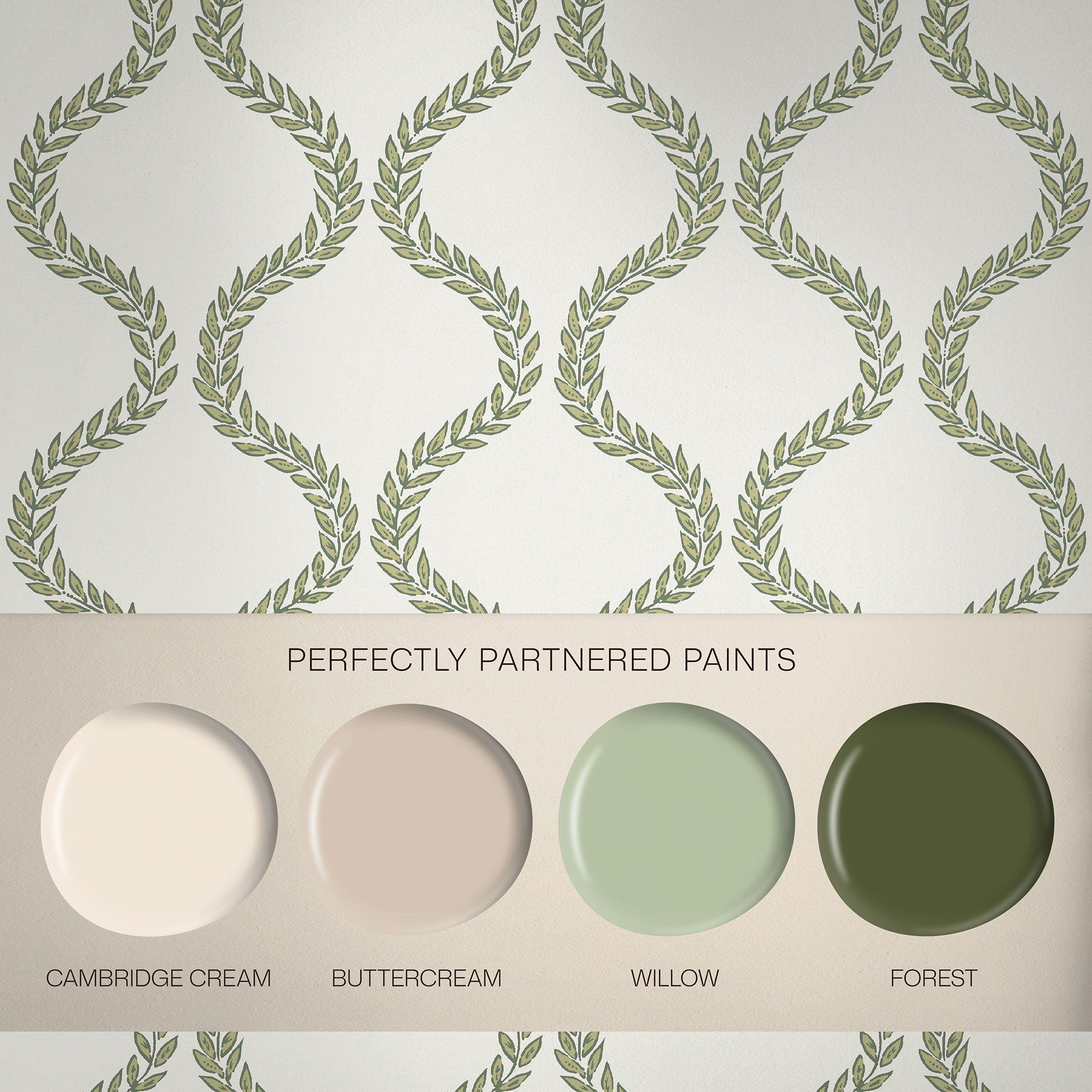 143533 Laurel Leaf Trellis Willow Wallpaper by Graham & Brown