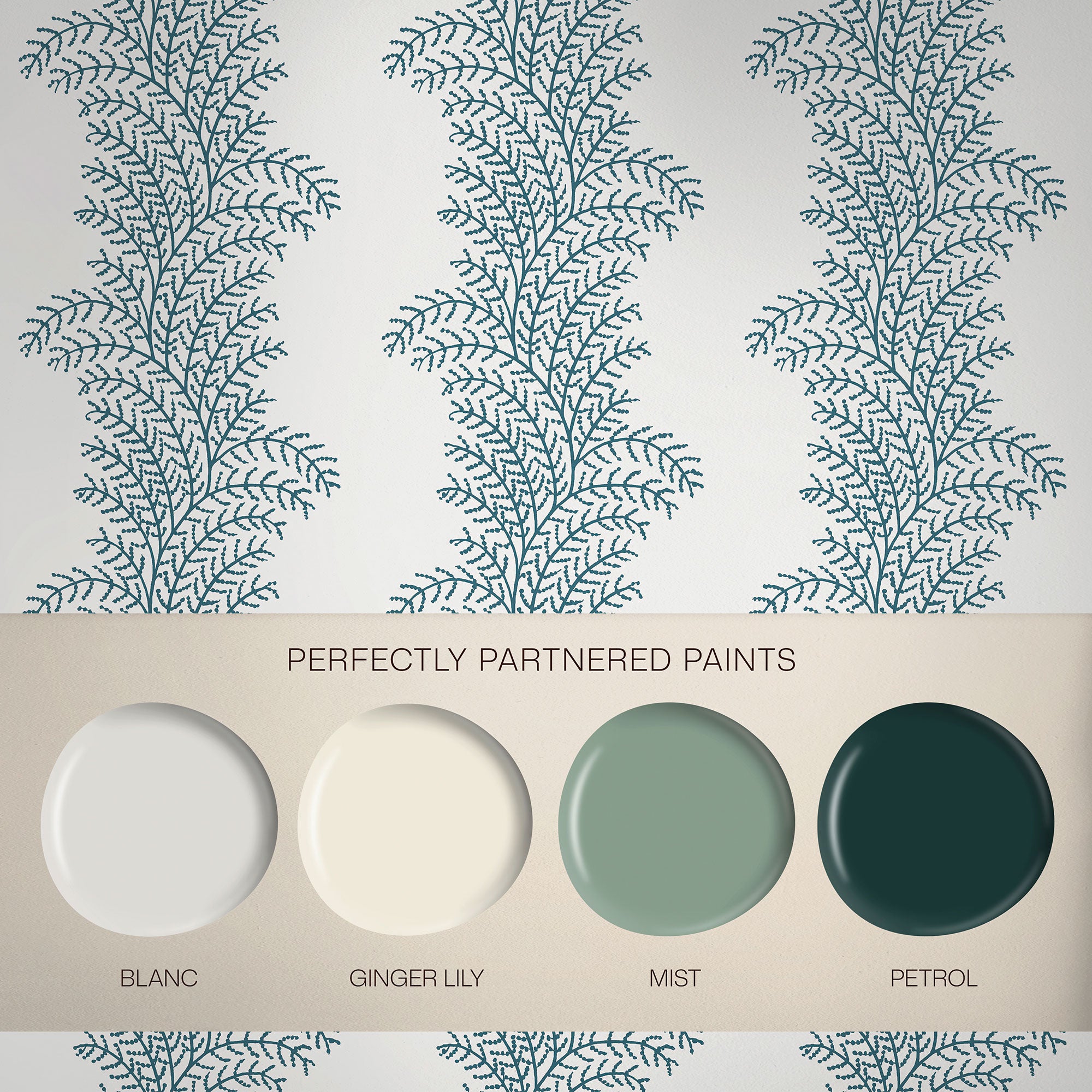 143535 Whispering Fern Navy Wallpaper by Graham & Brown