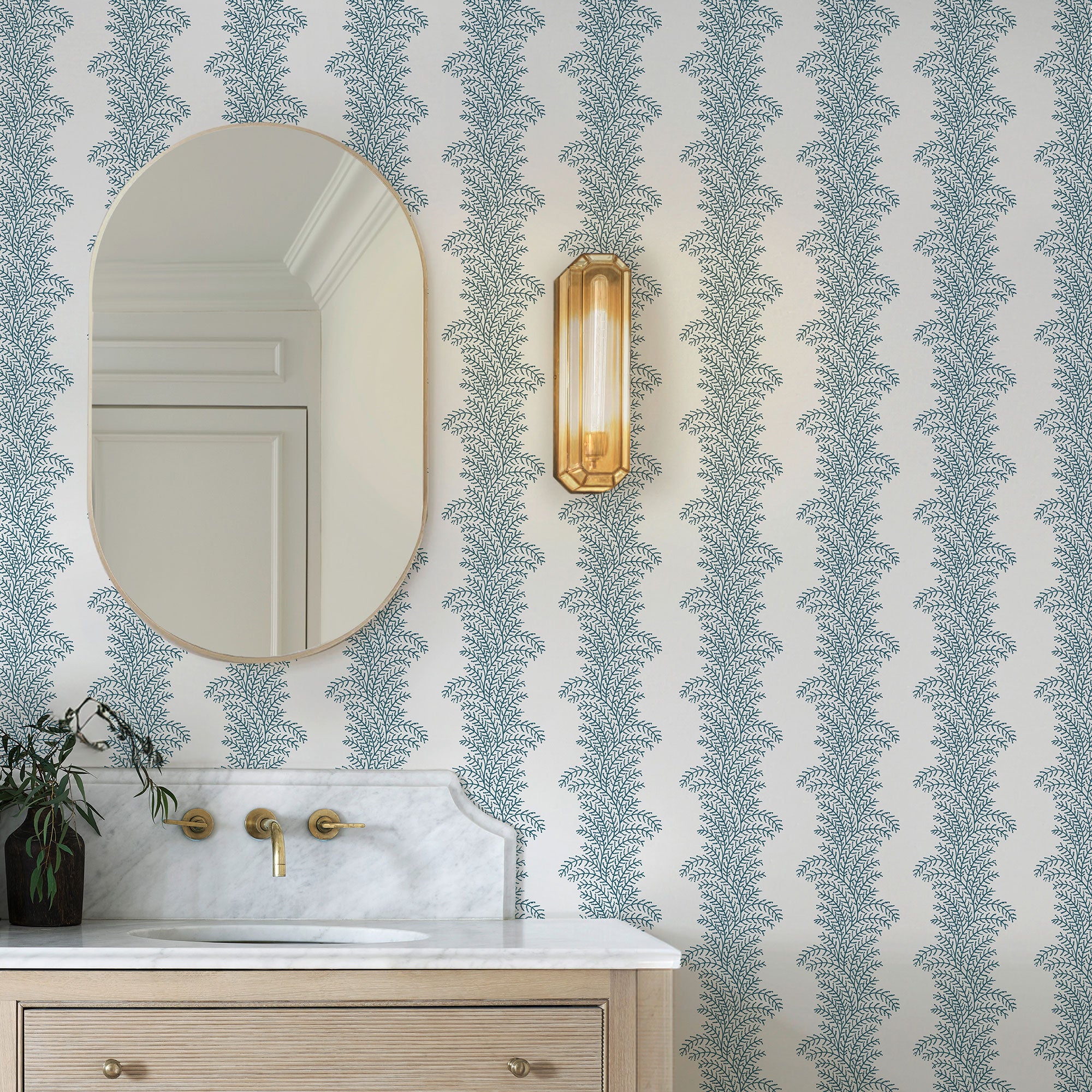 143535 Whispering Fern Navy Wallpaper by Graham & Brown