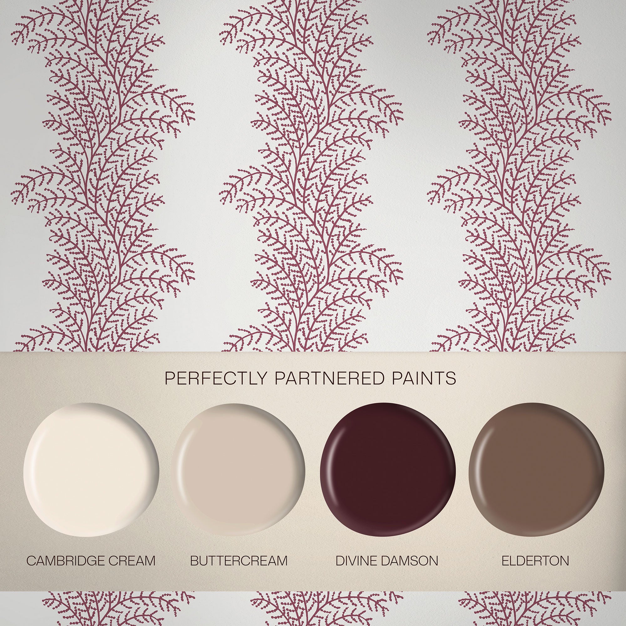 143538 Whispering Dern Divine Damson Wallpaper by Graham & Brown